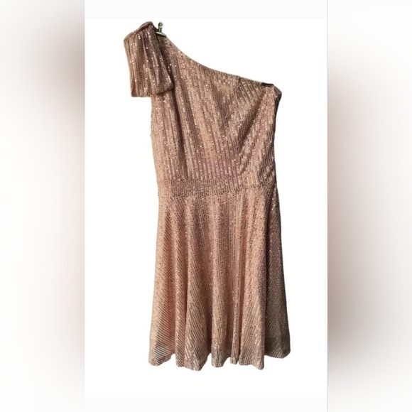 Jasambac NWT Women's One Shoulder Sexy Cocktail Formal Dress, Rose gold color M - Picture 6 of 6